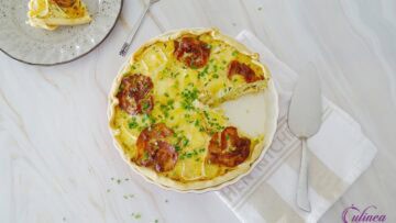 Quiche met zuurkool, spek en brie