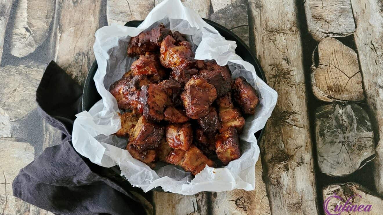 Buikspek burnt ends uit de oven