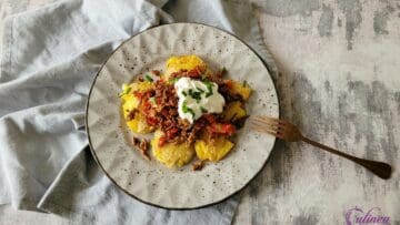 Loaded smashed potatoes