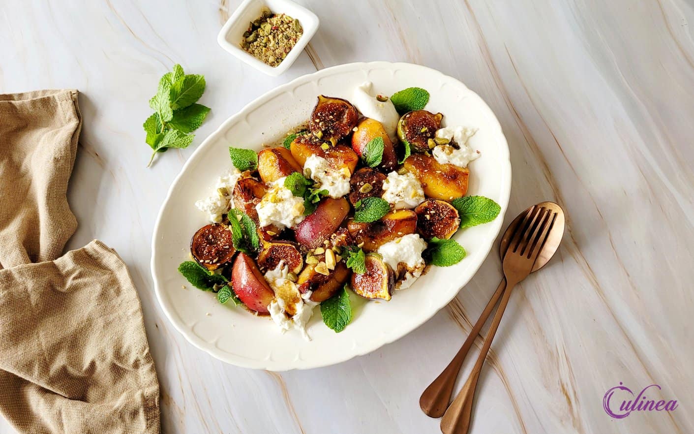 Gegrilde nectarines en vijgen met burrata Culinea.nl;