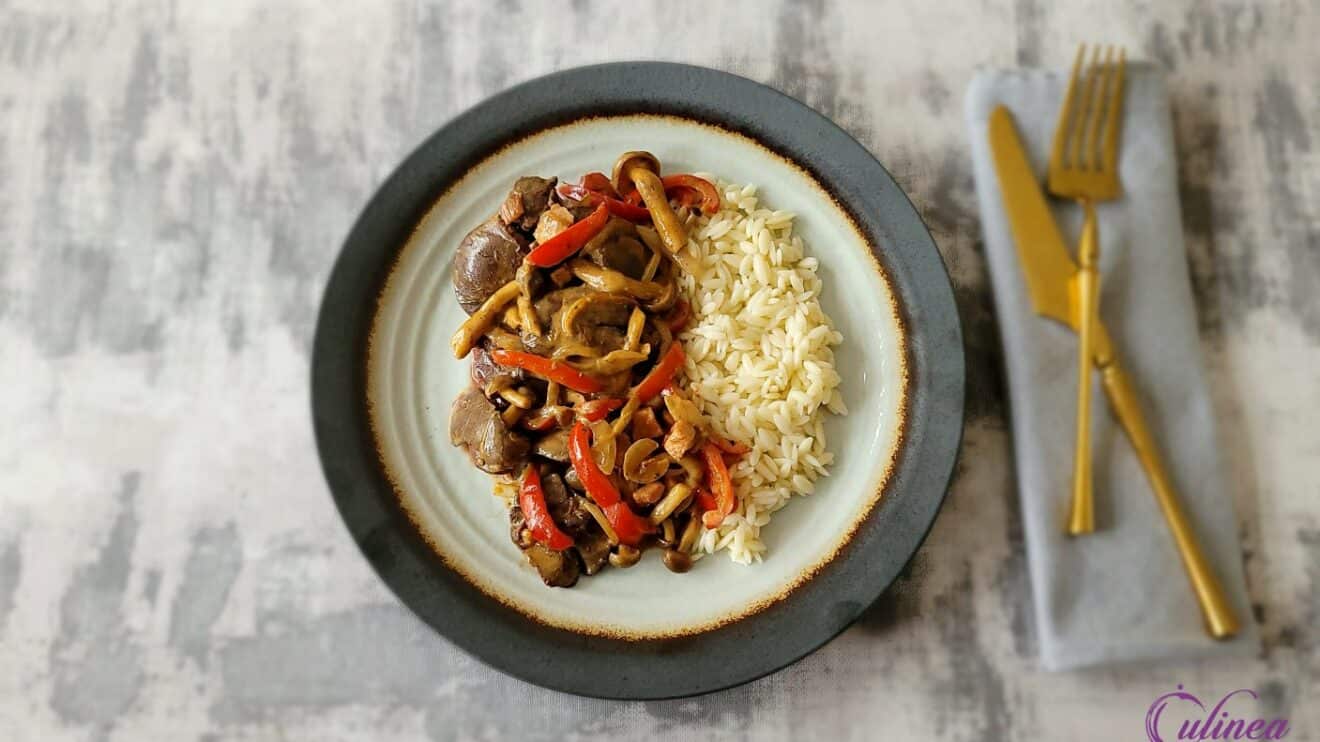 Kippenlevertjes Stroganoff