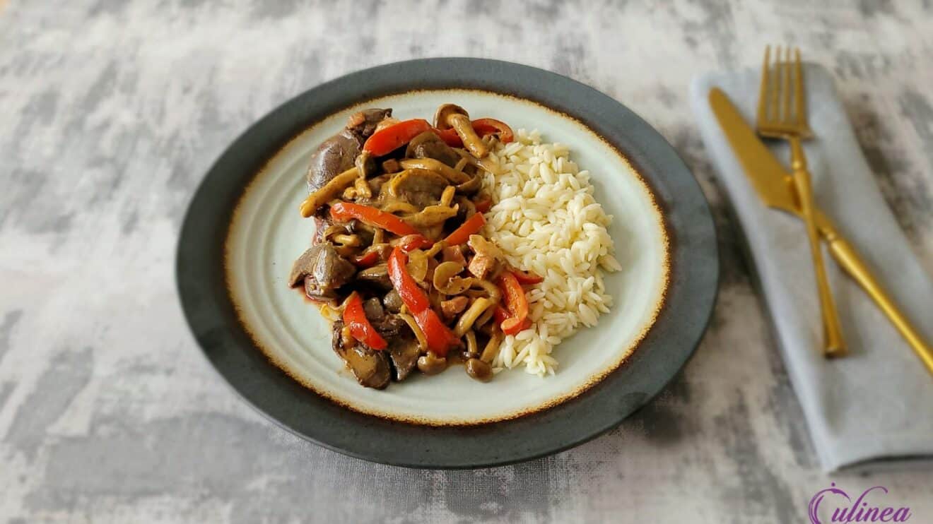 Kippenlevertjes Stroganoff