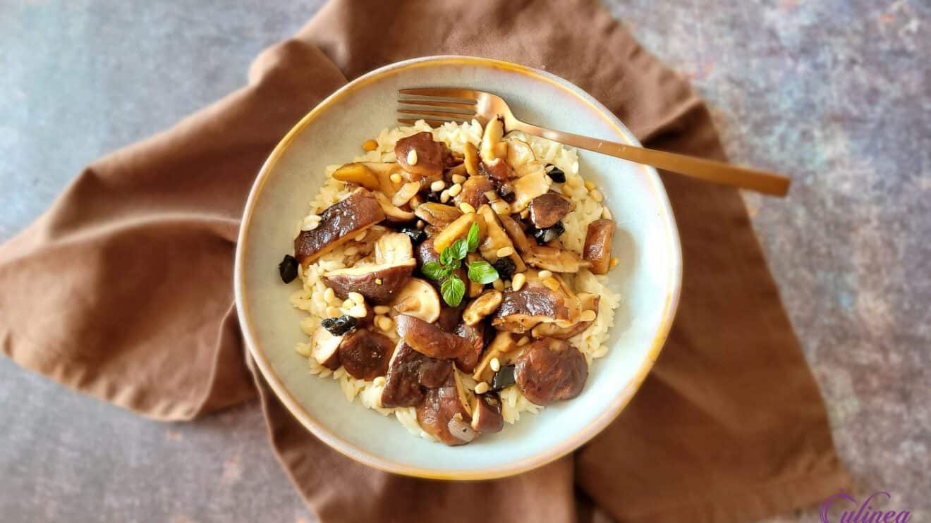 Risotto met shiitake en kastanjes